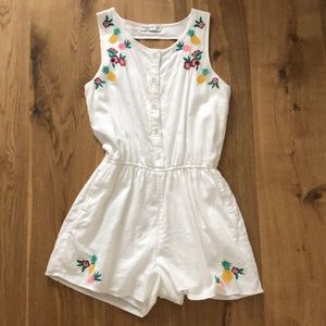 Abercrombie Kids White Floral Button Up Romper
